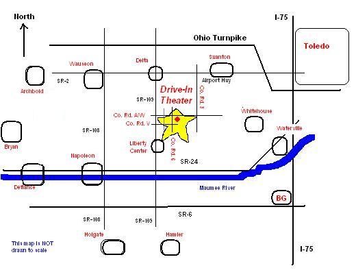 Map to the Field of Dreams Drive-In